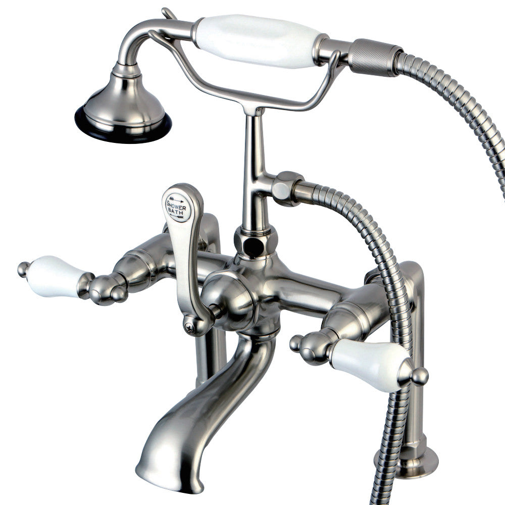 Kingston Brass AE105T8 Auqa Vintage Deck Mount Clawfoot Tub Faucet, Brushed Nickel - BNGBath