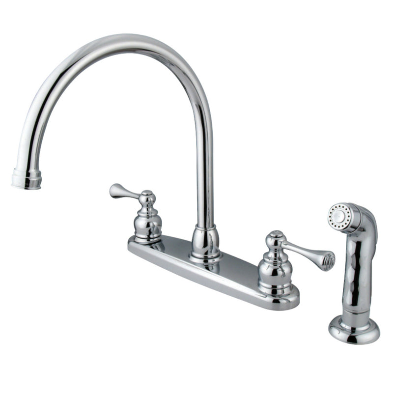 Kingston Brass KB721BLSP 8-Inch Centerset Kitchen Faucet, Polished Chrome - BNGBath