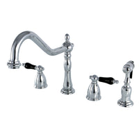 Thumbnail for Kingston Brass KB1791PKLBS Widespread Kitchen Faucet, Polished Chrome - BNGBath