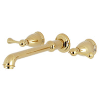 Thumbnail for Kingston Brass KS7022BL English Country 2-Handle Wall Mount Roman Tub Faucet, Polished Brass - BNGBath
