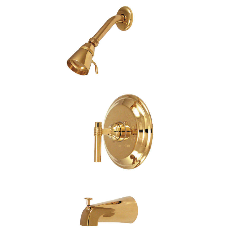 Kingston Brass KB2632ML Milano Tub & Shower Faucet, Polished Brass - BNGBath