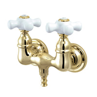 Thumbnail for Kingston Brass CC39T2 Vintage 3-3/8-Inch Wall Mount Tub Faucet, Polished Brass - BNGBath