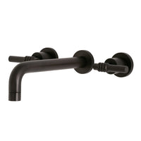 Thumbnail for Kingston Brass KS8025ML Milano Two-Handle Wall Mount Tub Faucet, Oil Rubbed Bronze - BNGBath