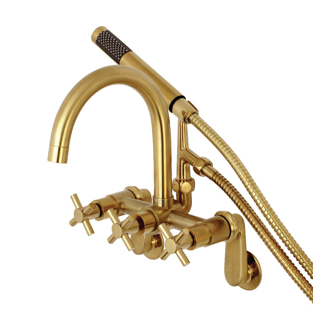 Aqua Vintage AE8157DX Concord 7-Inch Adjustable Wall Mount Tub Faucet, Brushed Brass - BNGBath