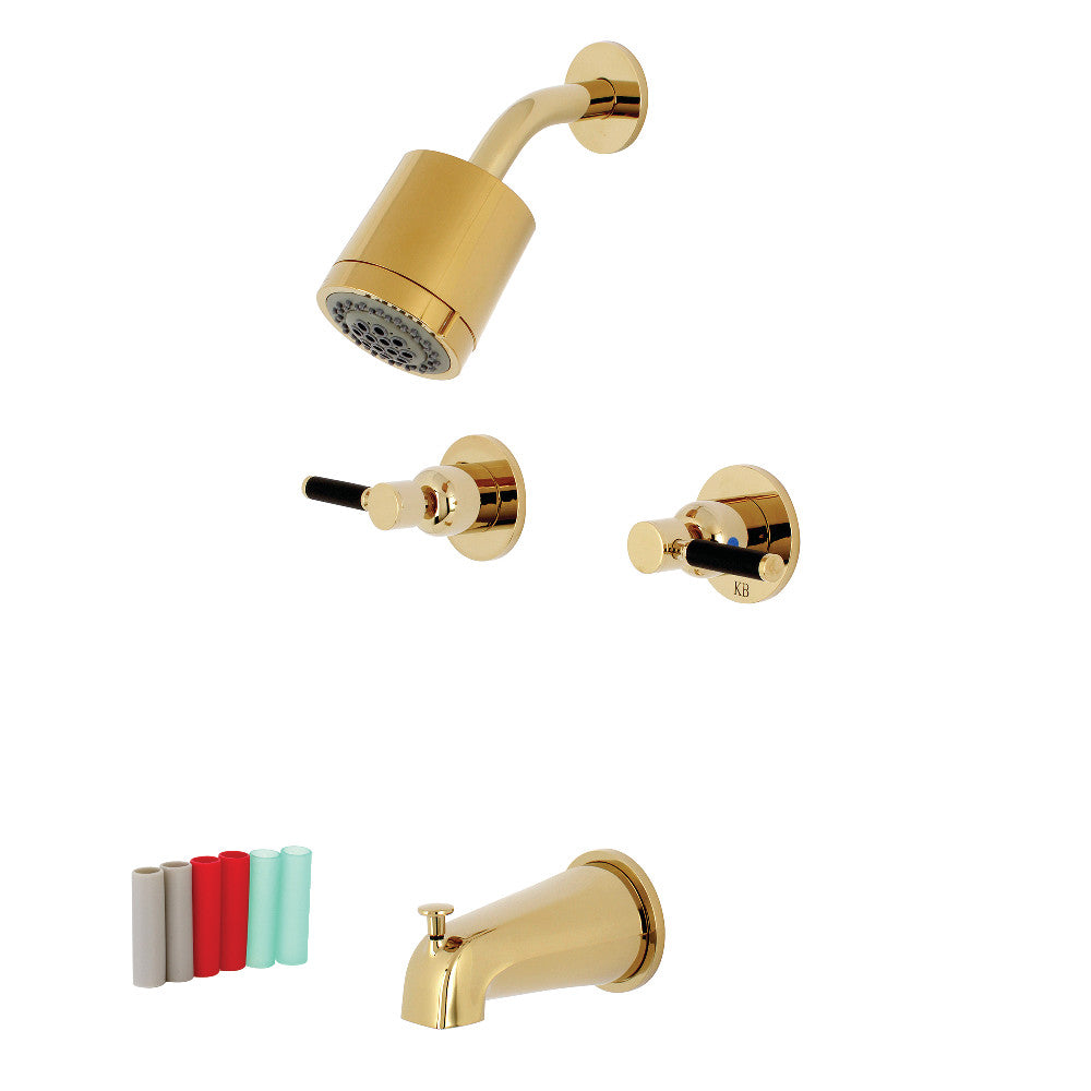 Kingston Brass KBX8142DKL Kaiser Two-Handle Tub and Shower Faucet, Polished Brass - BNGBath