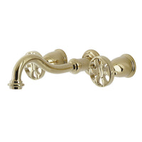 Thumbnail for Kingston Brass KS3022RX Belknap Two-Handle Wall Mount Tub Faucet, Polished Brass - BNGBath