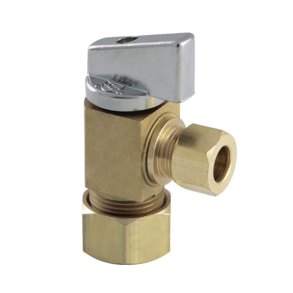 Kingston Brass KF53304CTL 5/8"O.D x 3/8"O.D. Compression Quarter Turn Angle Stop Valve, Raw Brass - BNGBath