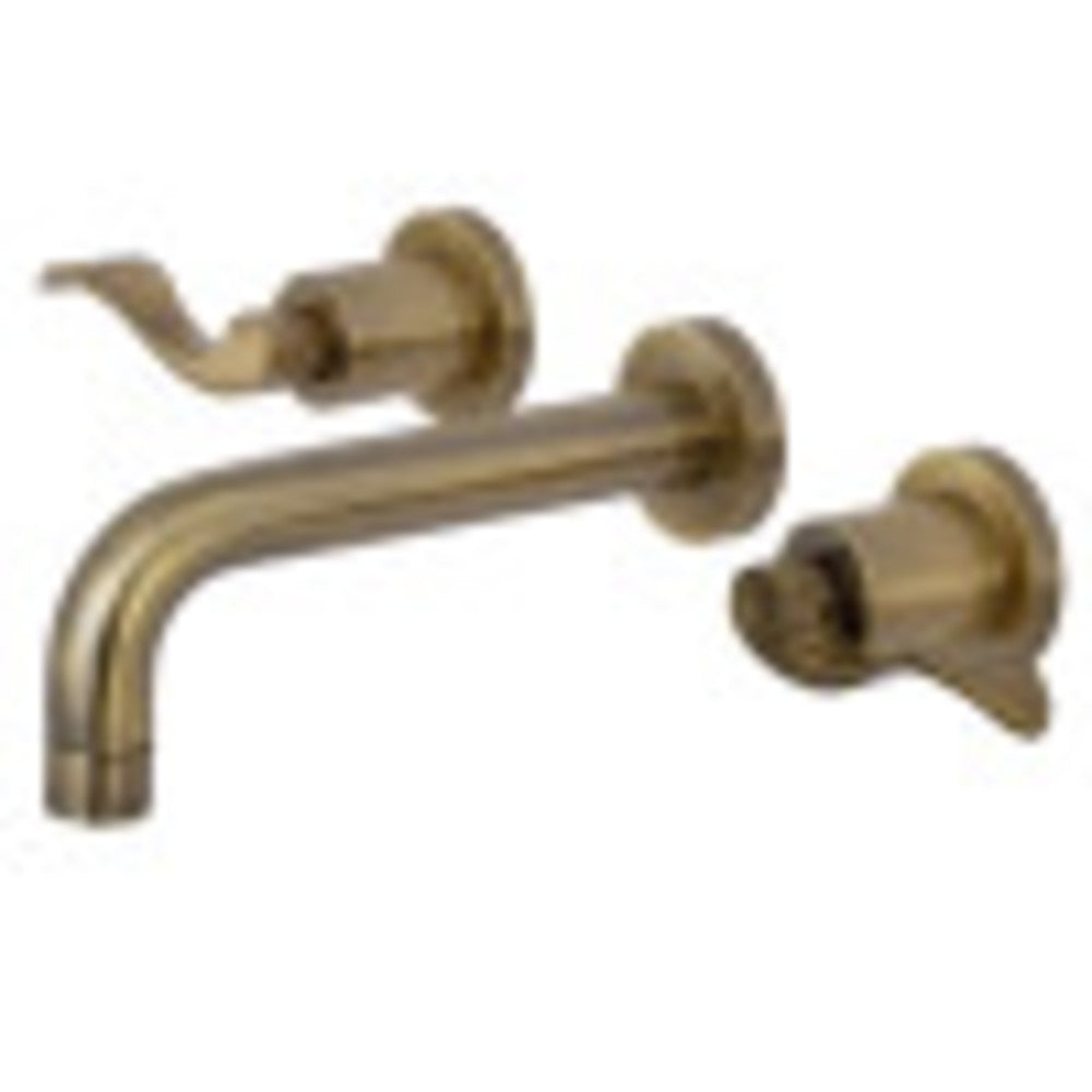 Kingston Brass KS8123DFL NuWave 2-Handle Wall Mount Bathroom Faucet, Antique Brass - BNGBath