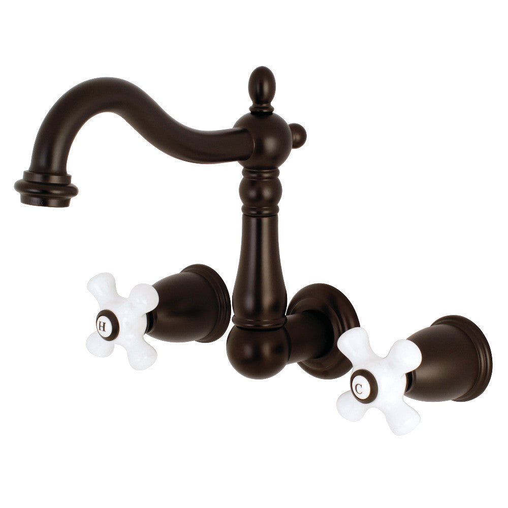 Kingston Brass KS1255PX 8-Inch Center Wall Mount Bathroom Faucet, Oil Rubbed Bronze - BNGBath