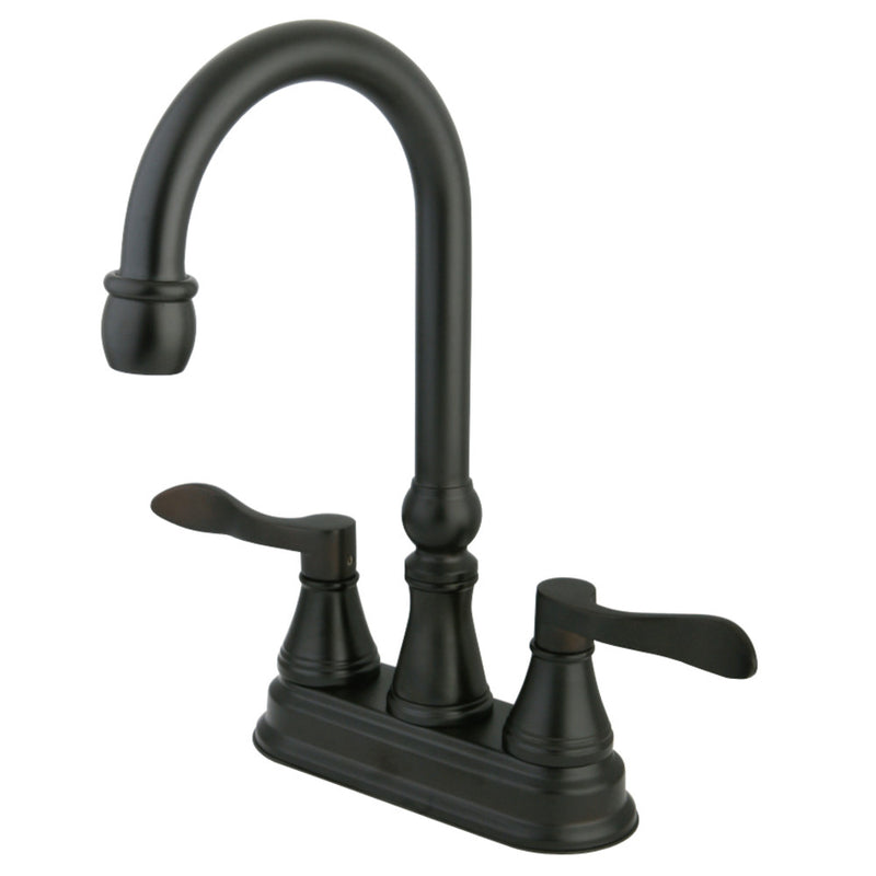 Kingston Brass KS2495DFL NuFrench 4" Bar Faucet, Oil Rubbed Bronze - BNGBath
