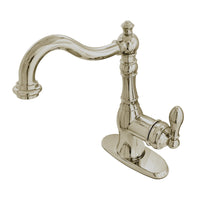 Thumbnail for Fauceture FSY7708ACL American Classic Single-Handle Bathroom Faucet with Push Pop-Up and Cover Plate, Brushed Nickel - BNGBath