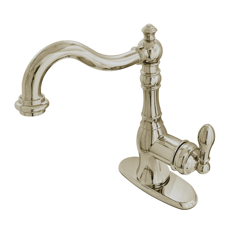 Fauceture FSY7708ACL American Classic Single-Handle Bathroom Faucet with Push Pop-Up and Cover Plate, Brushed Nickel - BNGBath