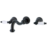 Thumbnail for Kingston Brass KS3125PL Vintage 2-Handle Wall Mount Bathroom Faucet, Oil Rubbed Bronze - BNGBath