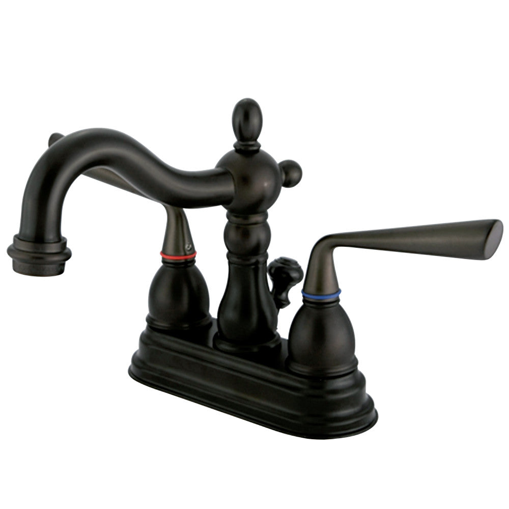 Kingston Brass KS1605ZL 4 in. Centerset Bathroom Faucet, Oil Rubbed Bronze - BNGBath