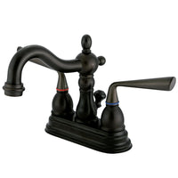 Thumbnail for Kingston Brass KS1605ZL 4 in. Centerset Bathroom Faucet, Oil Rubbed Bronze - BNGBath