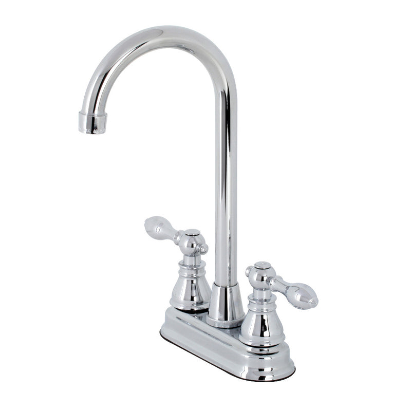 Kingston Brass KB491ACL American Classic Two-Handle High-Arc Bar Faucet, Polished Chrome - BNGBath