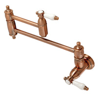Thumbnail for Kingston Brass KS310BPLAC Bel Air Wall Mount Pot Filler Kitchen Faucet, Antique Copper - BNGBath
