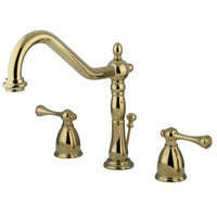 Thumbnail for Kingston Brass KB7972BL 8 in. Widespread Bathroom Faucet, Polished Brass - BNGBath