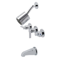 Thumbnail for Kingston Brass KBX8131NDL NuvoFusion Three-Handle Tub and Shower Faucet, Polished Chrome - BNGBath