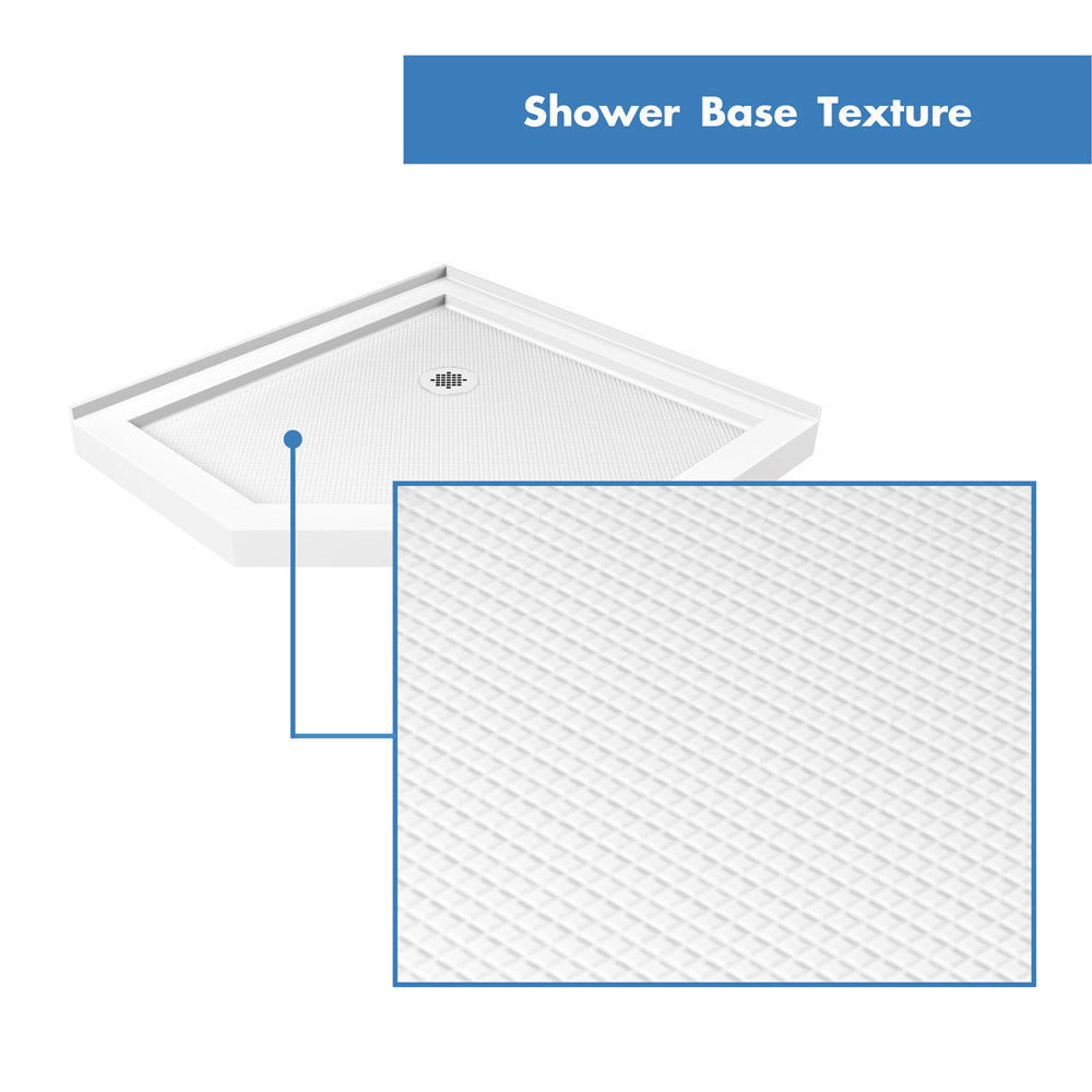 DreamLine 38 in. x 38 in. x 76 3/4 in. H SlimLine Neo-Angle Shower Base and QWALL-4 Acrylic Backwall Kit - BNGBath