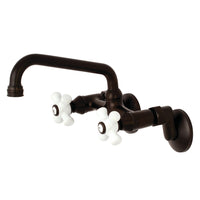Thumbnail for Kingston Brass KS613ORB Kingston Two Handle Wall Mount Bathroom Faucet, Oil Rubbed Bronze - BNGBath
