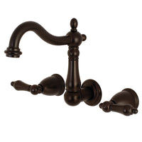 Thumbnail for Kingston Brass KS1255AL Wall Mount Bathroom Faucet, Oil Rubbed Bronze - BNGBath