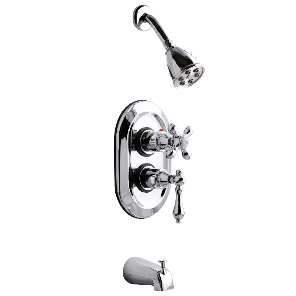 Kingston Brass KS36310AL Tub and Shower Faucet, Polished Chrome - BNGBath