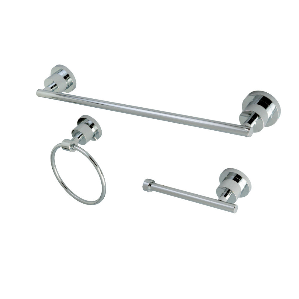 Kingston Brass BAK821248C 3-Piece Bathroom Accessories Set, Polished Chrome - BNGBath