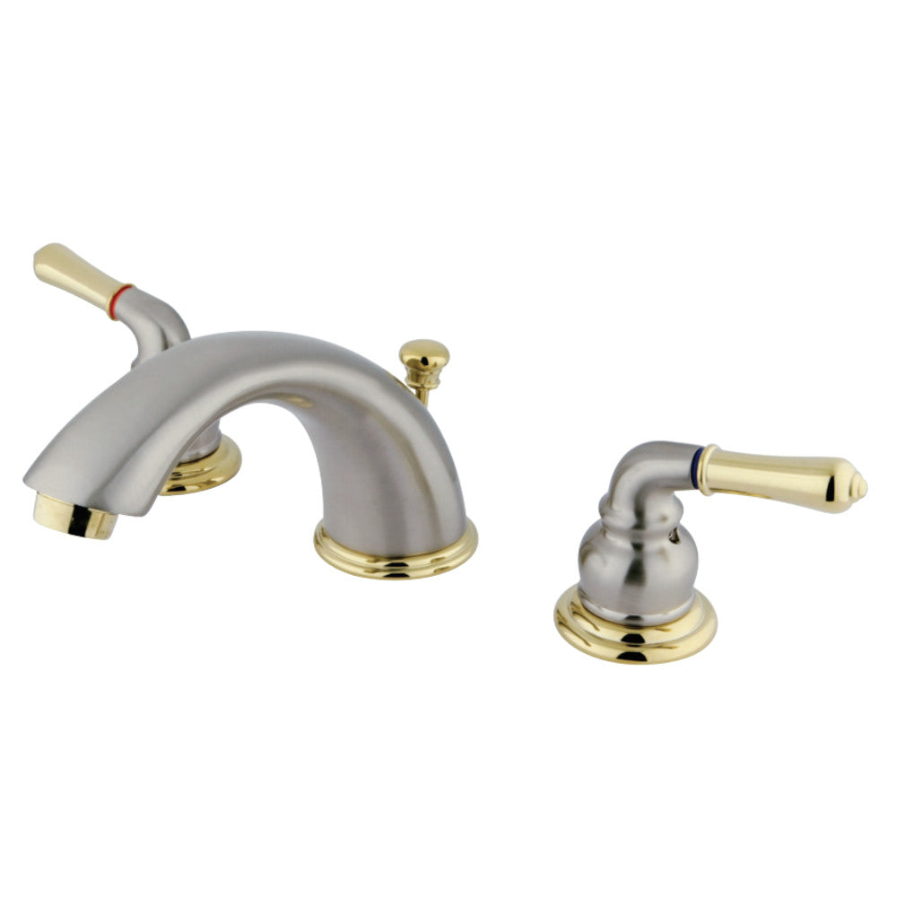 Kingston Brass GKB969 Widespread Bathroom Faucet, Brushed Nickel/Polished Brass - BNGBath