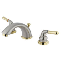 Thumbnail for Kingston Brass GKB969 Widespread Bathroom Faucet, Brushed Nickel/Polished Brass - BNGBath