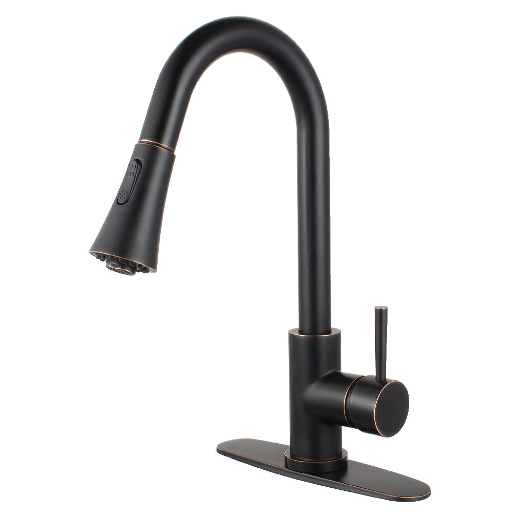 Gourmetier LS8726DL Concord Single-Handle Pull-Down Kitchen Faucet, Naples Bronze - BNGBath