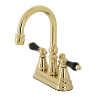Thumbnail for Kingston Brass KS2612PKL Duchess 4 in. Centerset Bathroom Faucet with Brass Pop-Up, Polished Brass - BNGBath