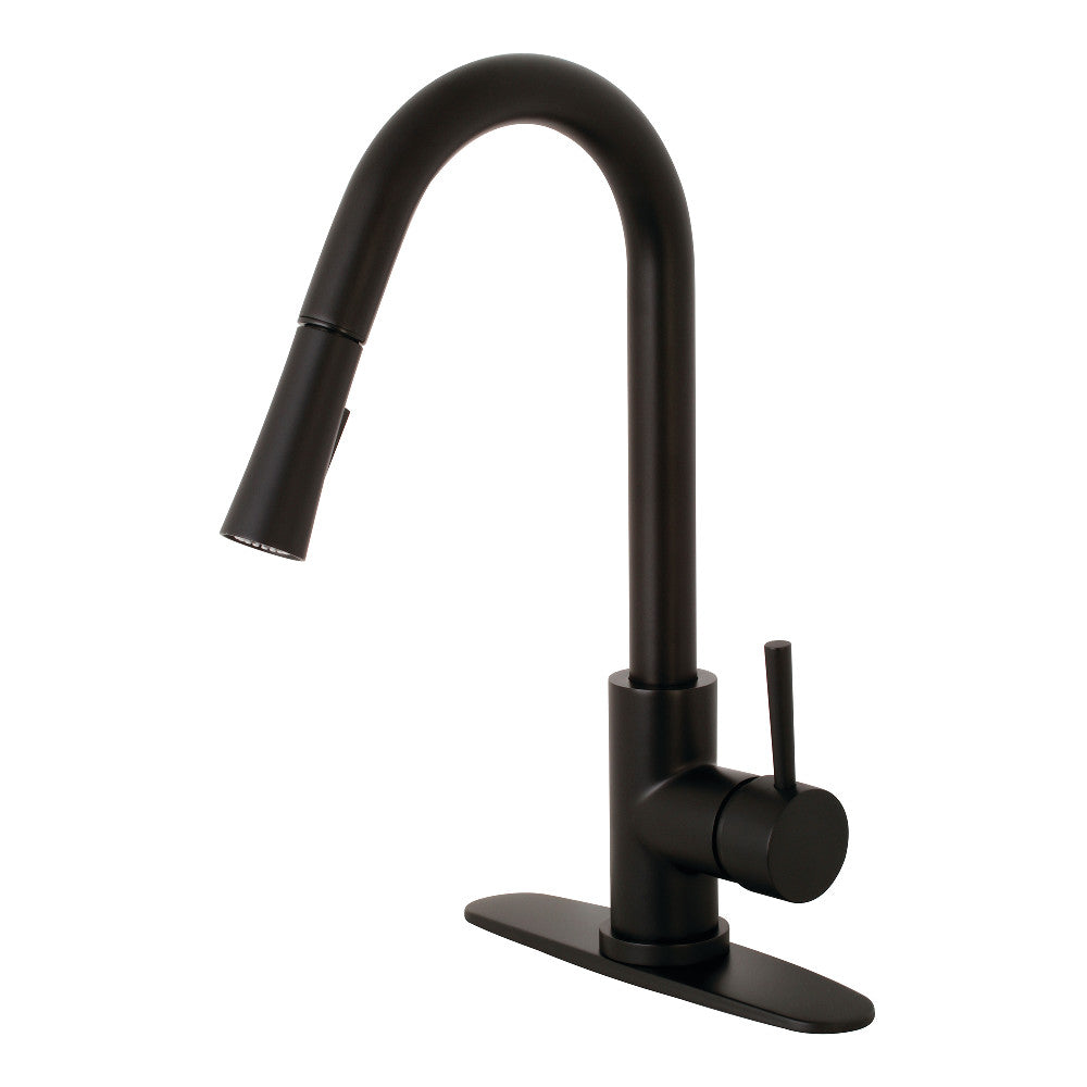 Gourmetier LS8620DL Concord Single-Handle Pull-Down Kitchen Faucet, Matte Black - BNGBath