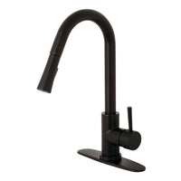 Thumbnail for Gourmetier LS8620DL Concord Single-Handle Pull-Down Kitchen Faucet, Matte Black - BNGBath