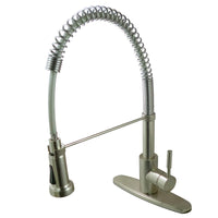 Thumbnail for Gourmetier GSY8888DL Concord Single-Handle Pre-Rinse Kitchen Faucet, Brushed Nickel - BNGBath