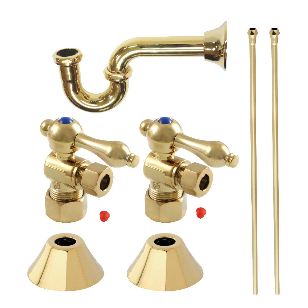 Kingston Brass CC53302LKB30 Traditional Plumbing Sink Trim Kit with P-Trap, Polished Brass - BNGBath