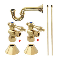 Thumbnail for Kingston Brass CC53302LKB30 Traditional Plumbing Sink Trim Kit with P-Trap, Polished Brass - BNGBath
