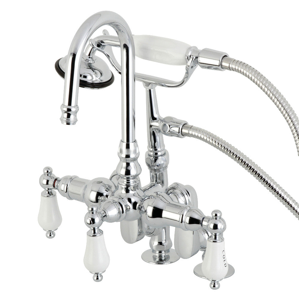 Kingston Brass CC618T1 Vintage Clawfoot Tub Faucet with Hand Shower, Polished Chrome - BNGBath