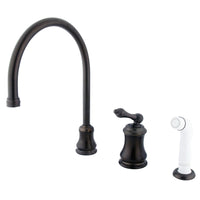 Thumbnail for Kingston Brass KS3815AL Widespread Kitchen Faucet, Oil Rubbed Bronze - BNGBath