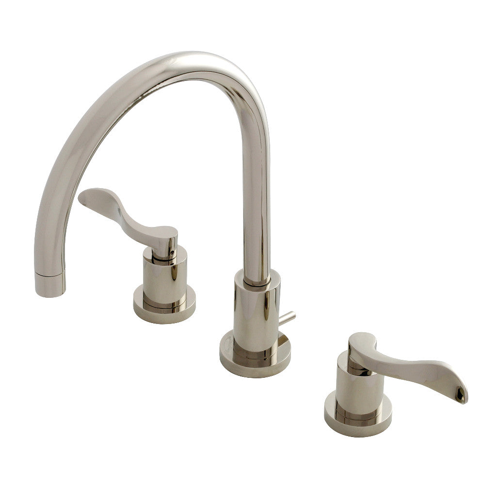 Kingston Brass KS8926DFL 8 in. Widespread Bathroom Faucet, Polished Nickel - BNGBath