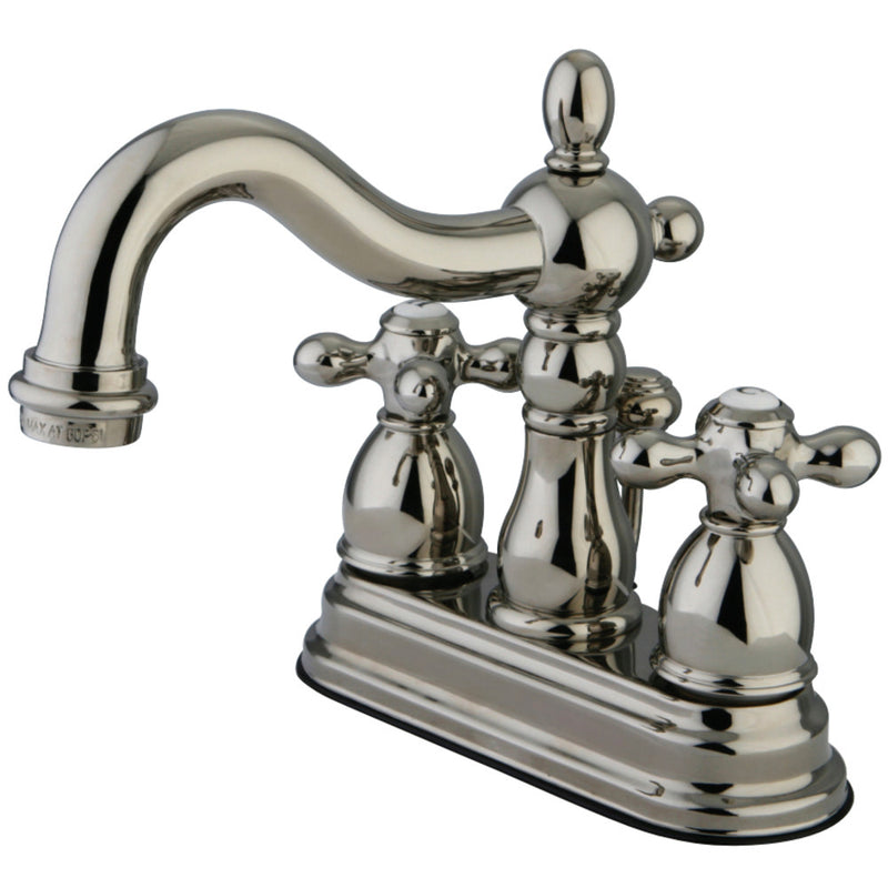 Kingston Brass KB1606AX Heritage 4 in. Centerset Bathroom Faucet, Polished Nickel - BNGBath