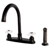 Thumbnail for Kingston Brass FB7795PXSP Victorian 8-Inch Centerset Kitchen Faucet with Sprayer, Oil Rubbed Bronze - BNGBath