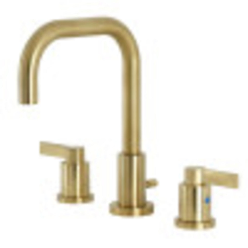 Kingston Brass FSC8933NDL NuvoFusion Widespread Bathroom Faucet with Brass Pop-Up, Brushed Brass - BNGBath