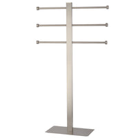 Thumbnail for Kingston Brass CCS6028 Freestanding Stainless Steel Towel Holder with Rectangular Base, Brushed Nickel - BNGBath