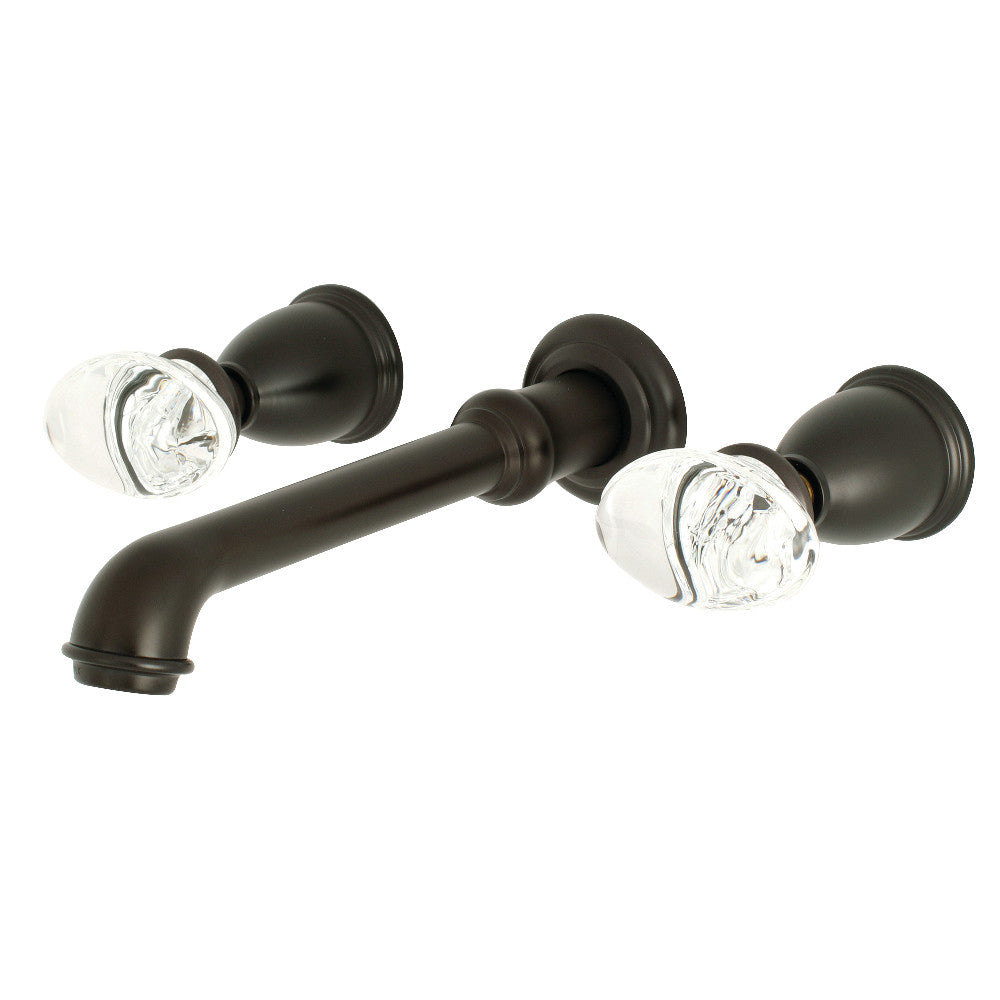 Kingston Brass KS7125WVL Krystal Onyx Two-Handle Wall Mount Bathroom Faucet, Oil Rubbed Bronze - BNGBath