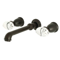 Thumbnail for Kingston Brass KS7125WVL Krystal Onyx Two-Handle Wall Mount Bathroom Faucet, Oil Rubbed Bronze - BNGBath