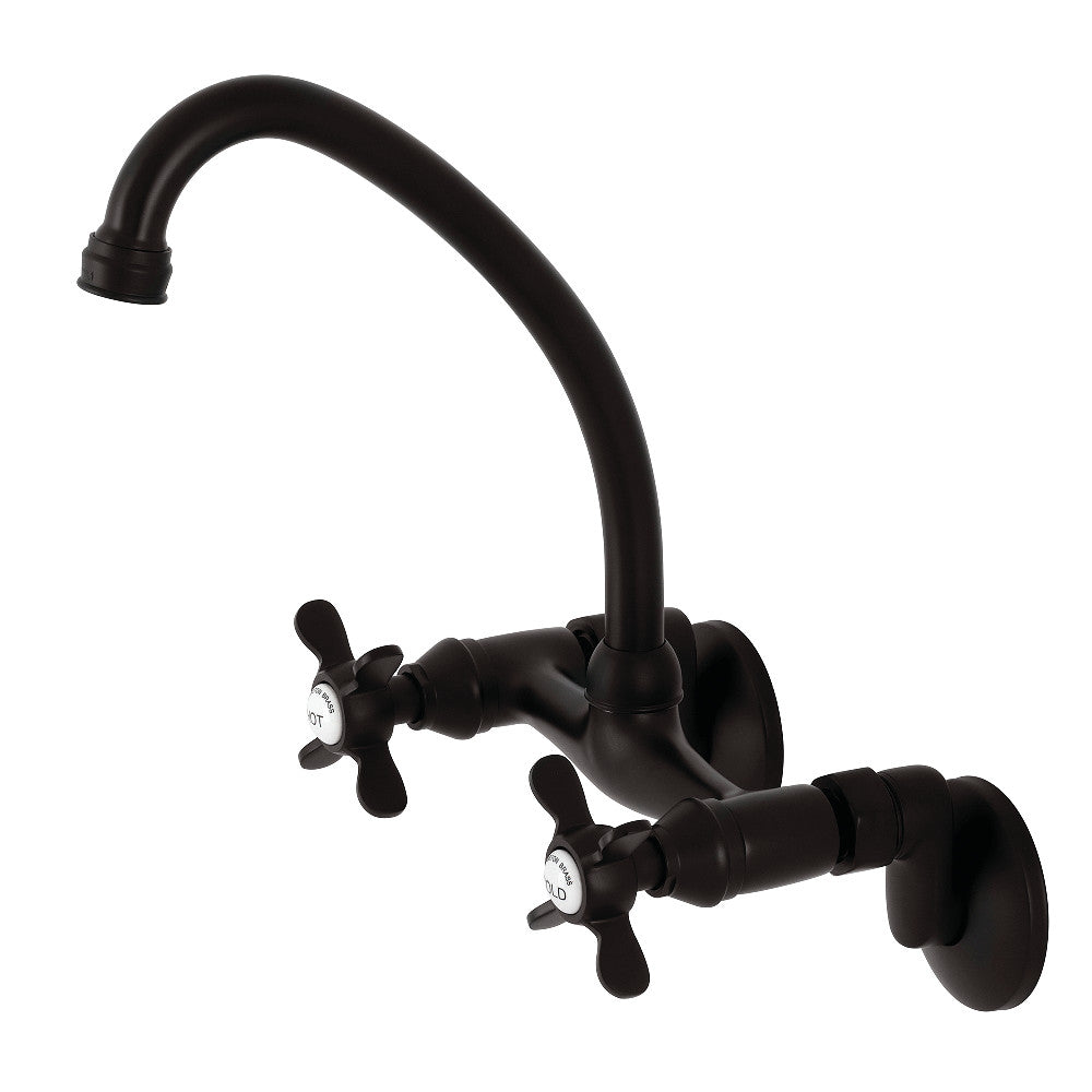 Kingston Brass KS114ORB Essex Two Handle Wall Mount Kitchen Faucet, Oil Rubbed Bronze - BNGBath