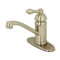 Thumbnail for Kingston Brass KS3408AL Vintage Single-Handle Bathroom Faucet with Push Pop-Up, Brushed Nickel - BNGBath