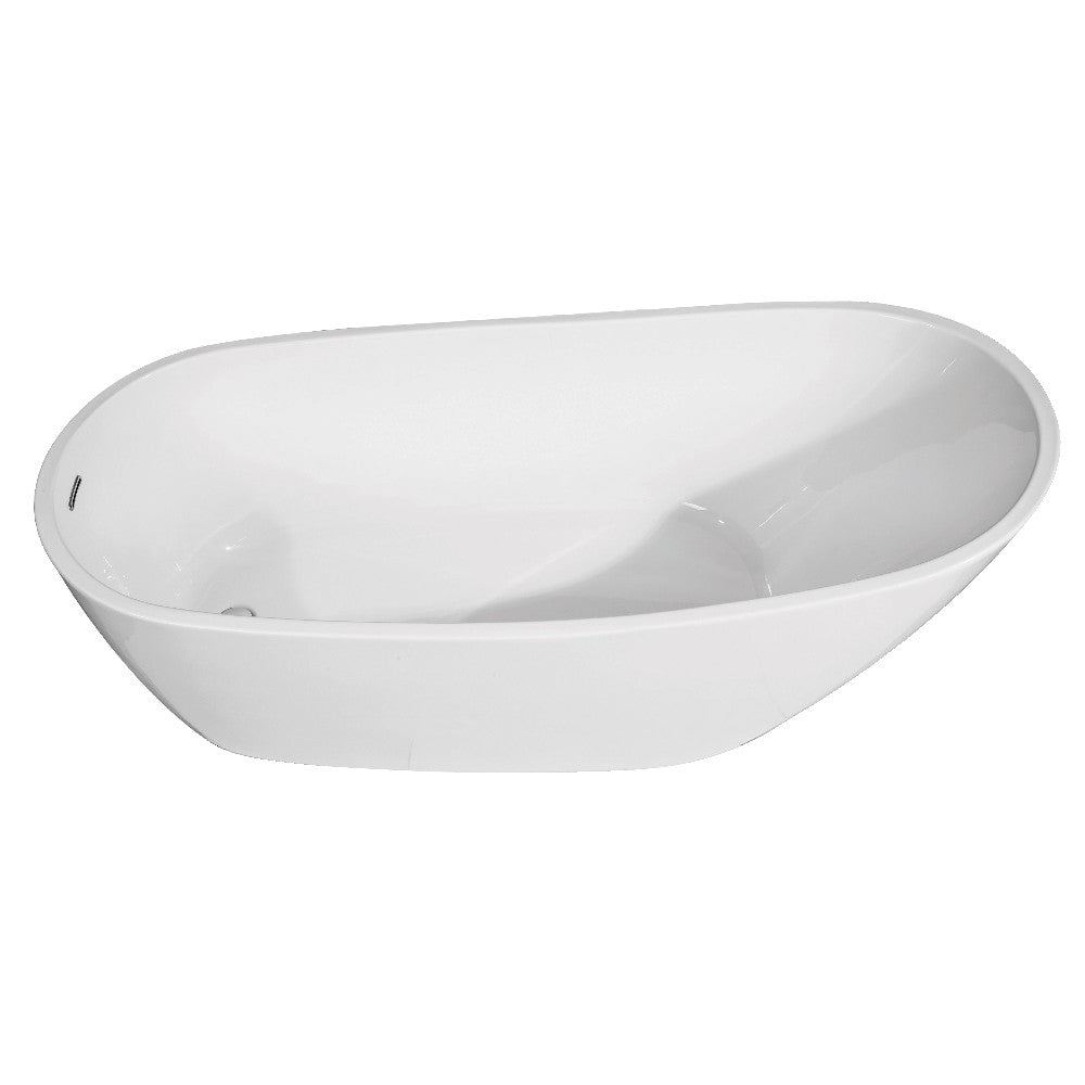 Aqua Eden VTRS632927 63-Inch Acrylic Single Slipper Freestanding Tub with Drain, White - BNGBath