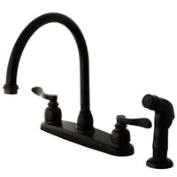 Thumbnail for Kingston Brass KB8795NFLSP NuWave French Centerset Kitchen Faucet, Oil Rubbed Bronze - BNGBath